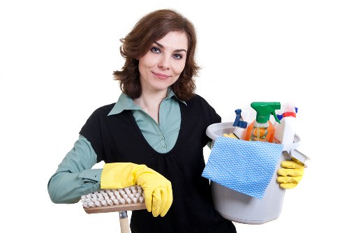 Supervisor checking a carpet cleaning resolution file